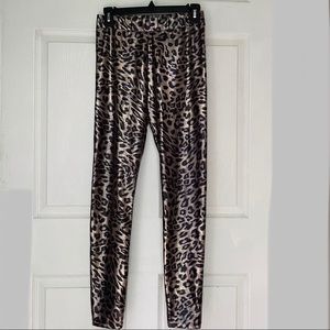 Faux Leather Cheetah-Print Pants